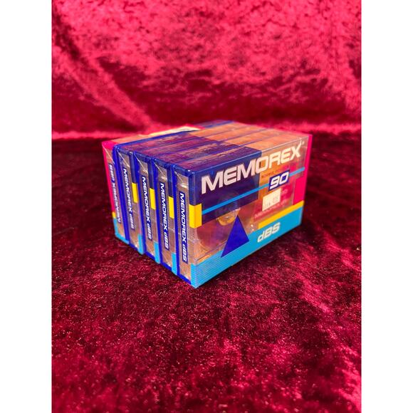 Vintage Media - Cassette Tape - Blank Tape 5-Pack Memorex DBS 90 - New Old Stock - Picture 3 of 5